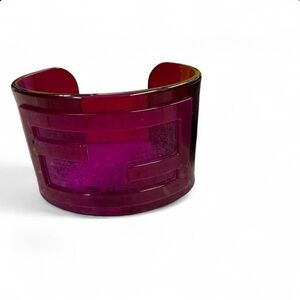 Fendi FF forever Fuchsia Resin Cuff Bracelet , full inclusion